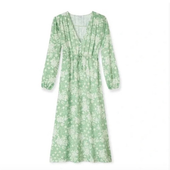 Summersalt Cinched Waist Caftan Dress - Vintage Floral in Ivy NWT - Picture 3 of 7